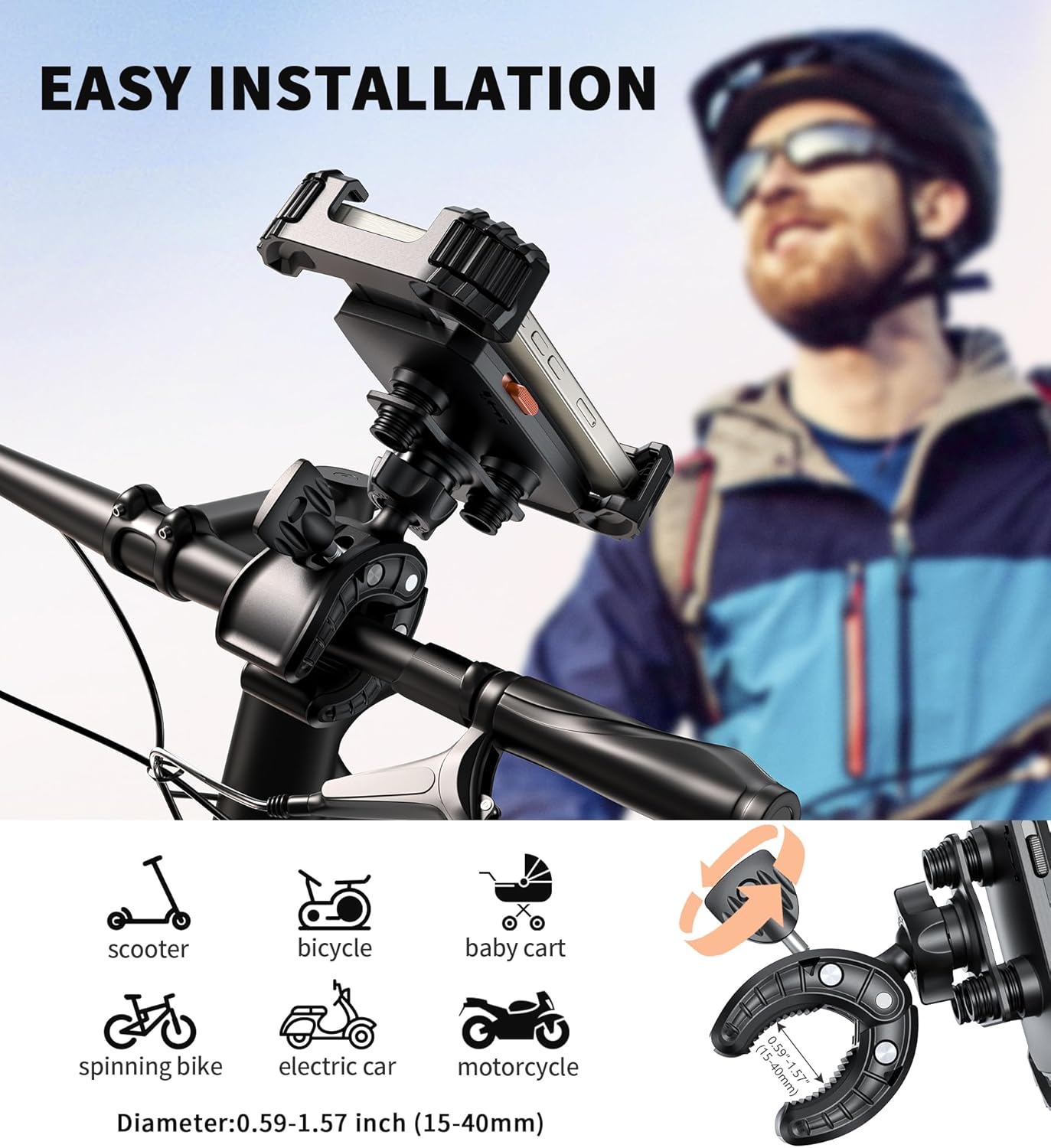 2025 Military Anti-Shake Motorcycle & Bicycle Phone Holder