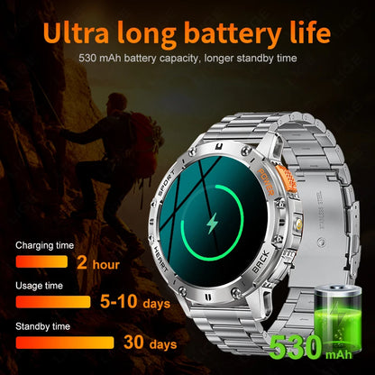 Last Day Of Sale! 60% OFF! | [NEW] 2024 LIGE Men's Rugged Bluetooth Calling Smartwatch With Flashlight