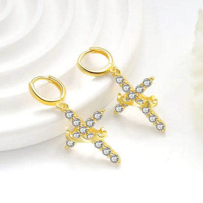 Crowned in Faith™ Cross Earrings (Gold & Silver)