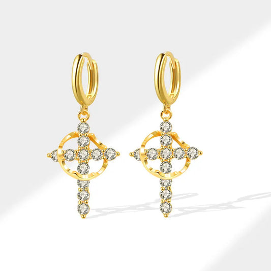 Crowned in Faith™ Cross Earrings (Gold & Silver)