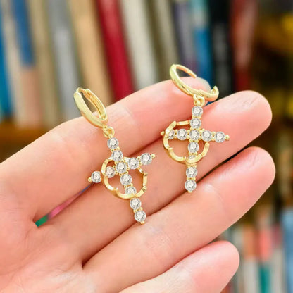 Crowned in Faith™ Cross Earrings (Gold & Silver)