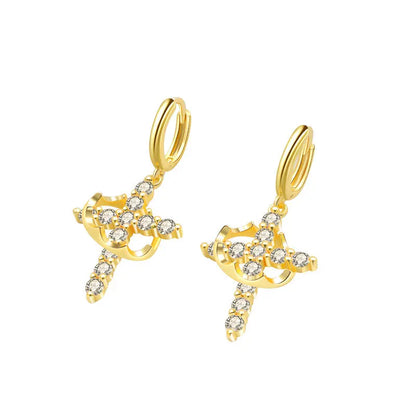 Crowned in Faith™ Cross Earrings (Gold & Silver)