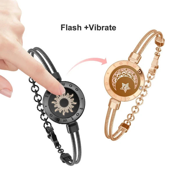 Totwoo Long Distance touch Light up & Vibrate Bracelets for Couples