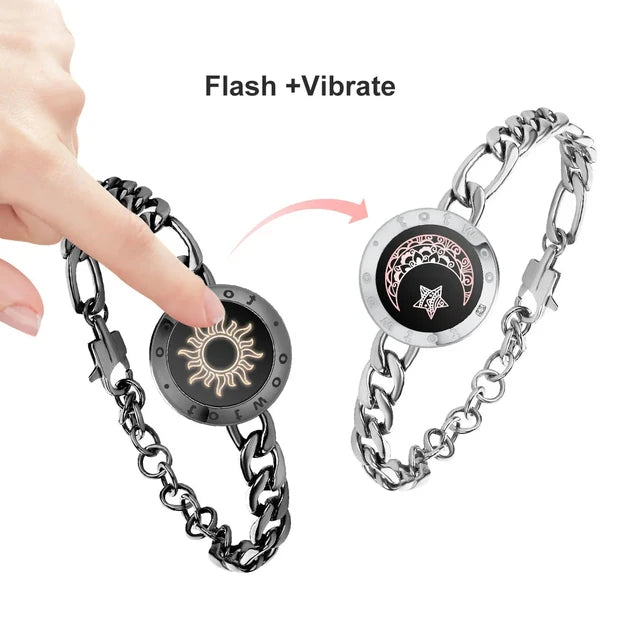 Totwoo Long Distance touch Light up & Vibrate Bracelets for Couples