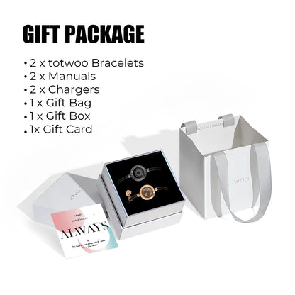 Totwoo Long Distance touch Light up & Vibrate Bracelets for Couples