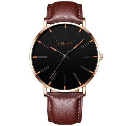 Minimalist Men's Geneva Fashion Ultra Thin Watch - ClickerMans
