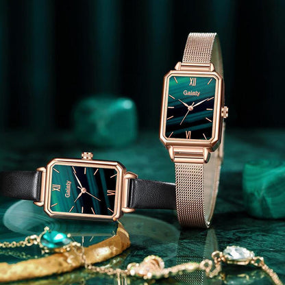 Gaiety Women's Square Fashion Watch & Bracelet Set - ClickerMans
