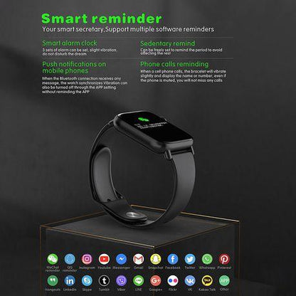 Smart Watch Heart Rate Monitor Tracker Fitness Sports Watch QS19 Black - ClickerMans