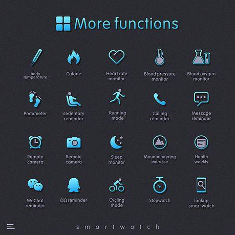 Smart Watch Heart Rate Monitor Tracker Fitness Sports Watch QS19 Black - ClickerMans